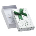 Vánoční dárková krabička na náušnice nebo prsten - zelené stromky, mašle