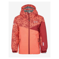 Červeno-oranžová holčičí vzorovaná lyžařská bunda Kilpi SAARA-JG