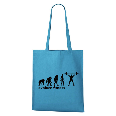 DOBRÝ TRIKO Bavlněná taška s potiskem Evoluce fitness Barva: Tyrkysová
