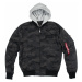 Alpha Industries Bunda MA-1 TT Hood black camo