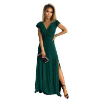 Numoco Dámské společenské šaty Crystal zelená Zelená