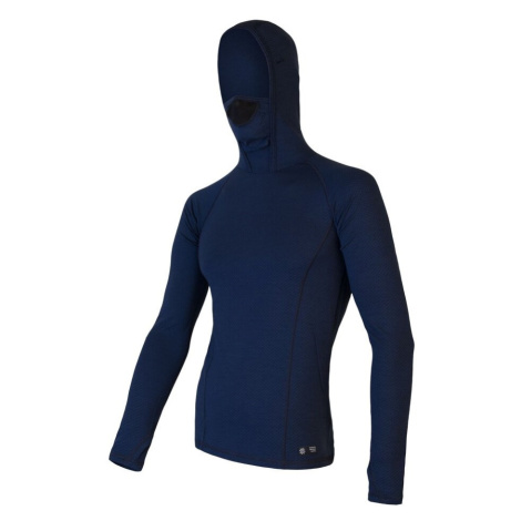 Sensor Merino Double face pánské tričko dlouhý rukáv, s kapucí Deep blue