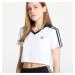 Top adidas Adicolor Football Jacquard V-Neck Crop Polo Shirt White
