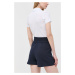 Kraťasy Armani Exchange dámské, tmavomodrá barva, hladké, high waist