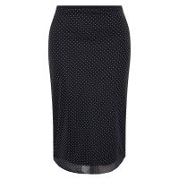 Trendyol Curve Black Polka Dot Tulle Knitted Skirt