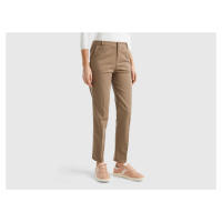 Benetton, Dove Gray Slim Fit Cotton Chinos