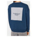 Trendyol Navy Blue Printed Basic Knitted Sweatshirt