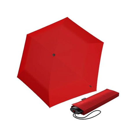 Knirps KNIRPS AS.050 SLIM SMALL RED - lehký dámský skládací plochý deštník