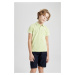 DEFACTO Boy's Pique Short Sleeve Basic Polo T-Shirt