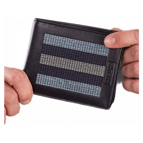 Modro-černá pánská peněženka s pruhy