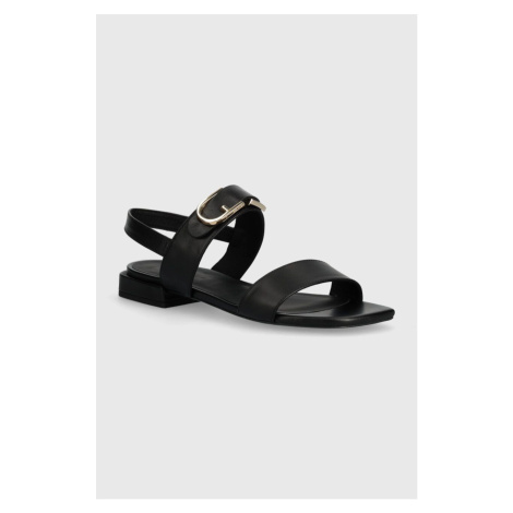 Kožené sandály Furla FLOW dámské, černá barva, YH72FOW BX2680 O6000