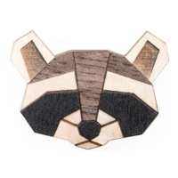 Dřevěná brož Raccoon Brooch