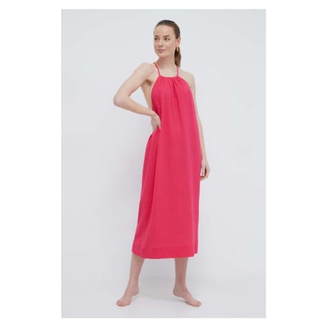 Bavlněné plážové šaty Chantelle růžová barva