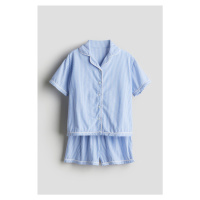 H & M - Pyžamo z bavlněného popelínu - modrá