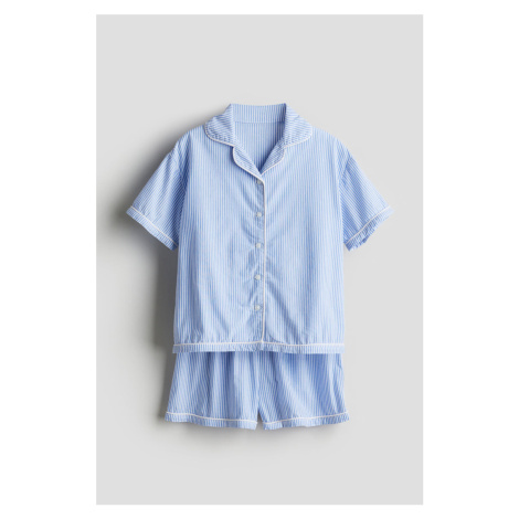 H & M - Pyžamo z bavlněného popelínu - modrá H&M