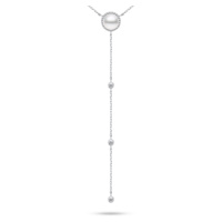 Brilio Silver Elegantní stříbrný náhrdelník s pravou perlou NCL124W (řetízek, přívěsek)