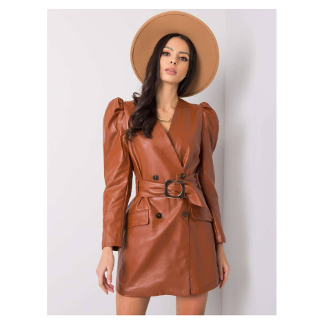 Light brown faux leather dress