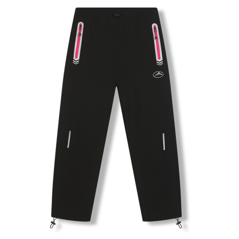 Dívčí softshellové kalhoty KUGO HK7586, černá / růžové zipy Barva: Černá