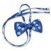 Dámský motýlek modrý květinový vzor 10596