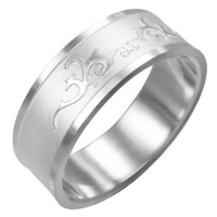 Prsten z chirurgické oceli - lesklý ornament