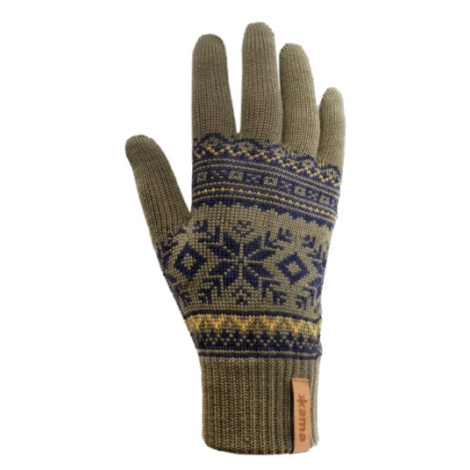 KAMA R108 pletené merino rukavice, zelená