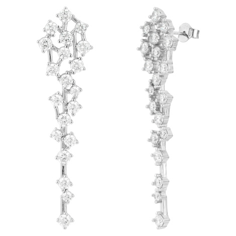 Olivie Svatební dlouhé stříbrné náušnice 9601