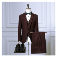 Klasický pánský oblek 3v1 casual business styl pruhovaný
