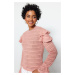 Trendyol světle růžový pletený svetr s texturou