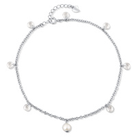 JwL Luxury Pearls Oslnivý stříbrný nákotník s perlou a krystaly JL0805