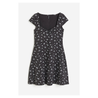 H & M - Žerzejové šaty's křidélkovým rukávem - šedá