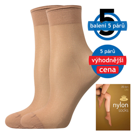 Lady B Nylon 20 Den Silonové ponožky - 6 x 5 párů BM000000615800100360 beige UNI