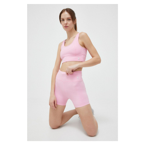 Tréninkové šortky Juicy Couture Liza růžová barva, hladké, high waist