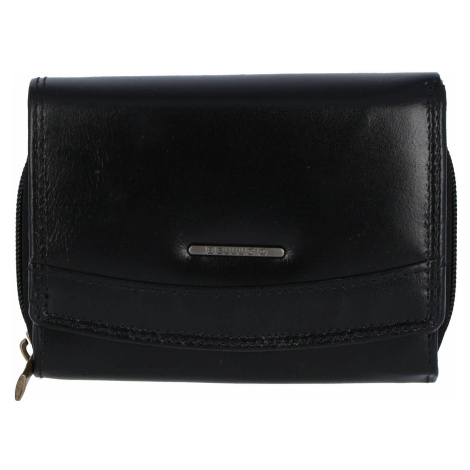 Menší praktická dámská kožená peněženka Siska, černá Bellugio
