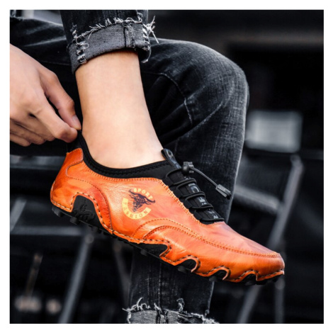 Pohodlné kožené boty s odznakem kvalitní jezdecké boty MIXI FASHION