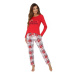 Donna Merry červená dlouhé kalhoty Dámské pyžamo
