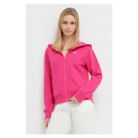 Bavlněná mikina Guess ELEANORA dámská, růžová barva, s kapucí, aplikací, V4RQ04 KC5O0