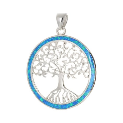 Stříbrný opálový přívěšek strom života STRZ0794F + dárek zdarma Ego Fashion