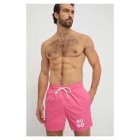 Plavkové šortky HUGO růžová barva, 50510190