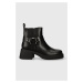 Kožené kotníkové boty Vagabond Shoemakers DORAH dámské, černá barva, na plochém podpatku, 5642.8