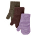 Mikk-Line Mikk - Line dětské vlněné rukavice 3ks 93033 Dark Mink-Slate Black-Chalk Violet
