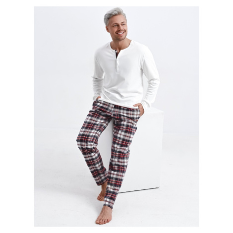 Pyjamas Sensis Paul Interlock/Flannel Christmas M-XL men's cream 001