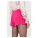 Kraťasy Red Valentino dámské, růžová barva, hladké, high waist