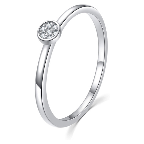 MOISS Třpytivý stříbrný prsten s čirými zirkony R00020
