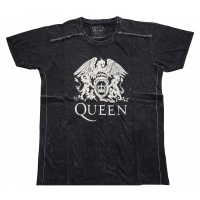 Queen tričko, Classic Crest Snow Washed Black, pánské
