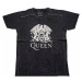 Queen tričko, Classic Crest Snow Washed Black, pánské