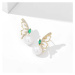 Éternelle Náušnice s bílou perlou a zirkony Catarina - motýl E1438-8B410 Zlatá Bílá