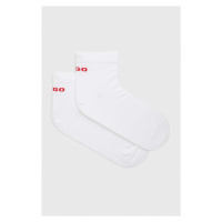 Ponožky HUGO 2-pack pánské, bílá barva