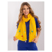 Žlutý dlouhý dámský šátek s aplikacemi