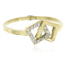 Zlatý prsten čtverečky s bílými zirkony 41234