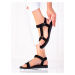 Trendy  sandály černé dámské bez podpatku